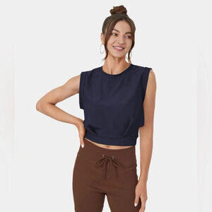 NWT Halara Patitoff Flow Crew Neck Sleeveless Cropped Yoga Tank Inkling Size S